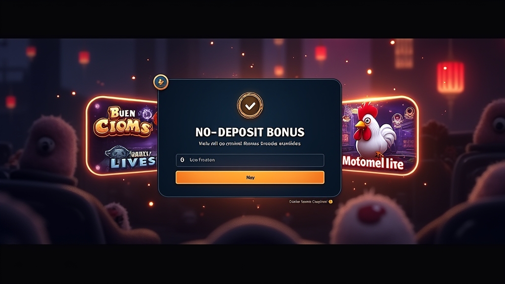 Oferta sin depósito con pantalla de registro y verificación en ambiente de casino